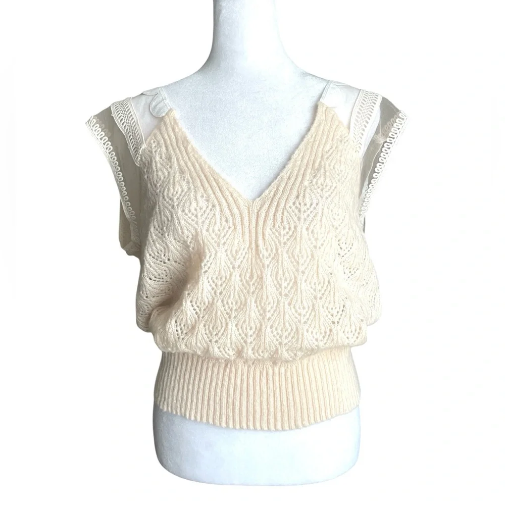 Anthropologie Maeve Scallop Neck Knit Sweater Vest - Picture 2 of 6